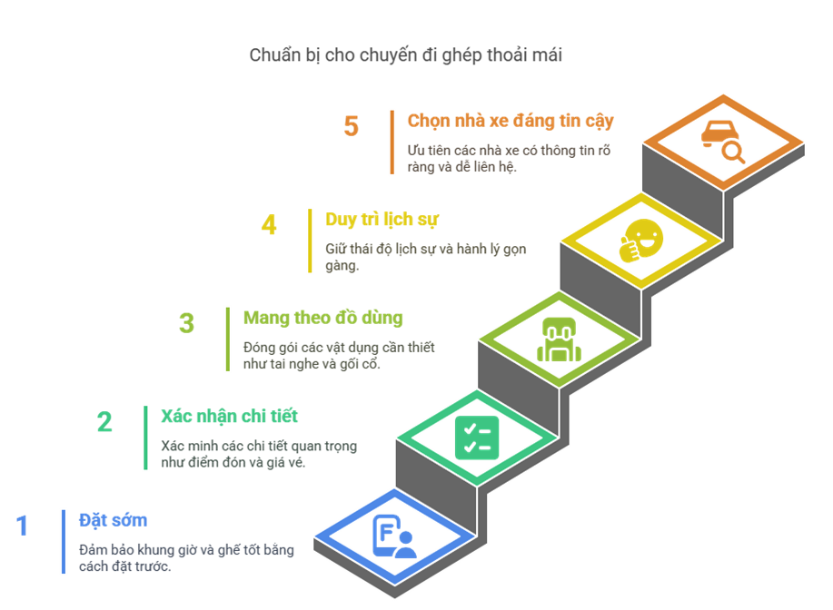 chuẩn bị khi đi xe ghép